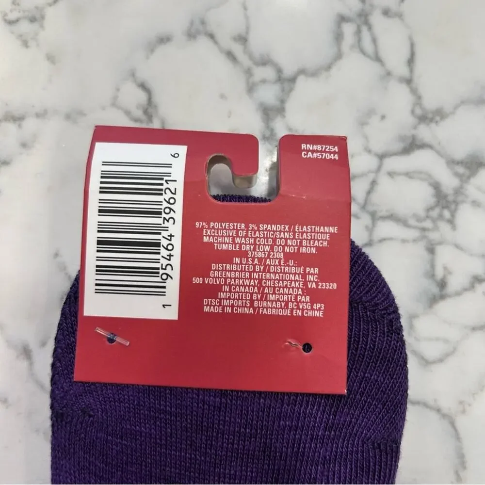 NWT Juncture Woman’s No Slip Shoe Liners Purple Blue Butterfly Socks Size 5-9‎